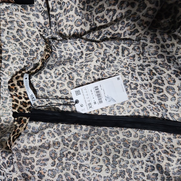 NEW ZARA Luxury  Leopard with Gold Metallic and Brown Dress Size XSl - Picture 15 of 17